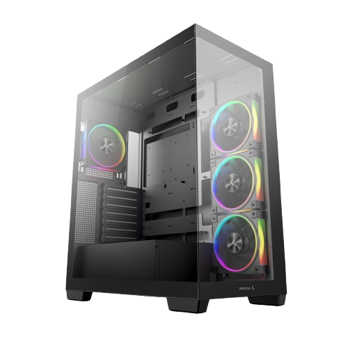 Case DeepCool CG580 V2 Negro 4 Ventiladores ATX / M-ATX Soporte Placas BTF y Project Zero Vista Panoramica