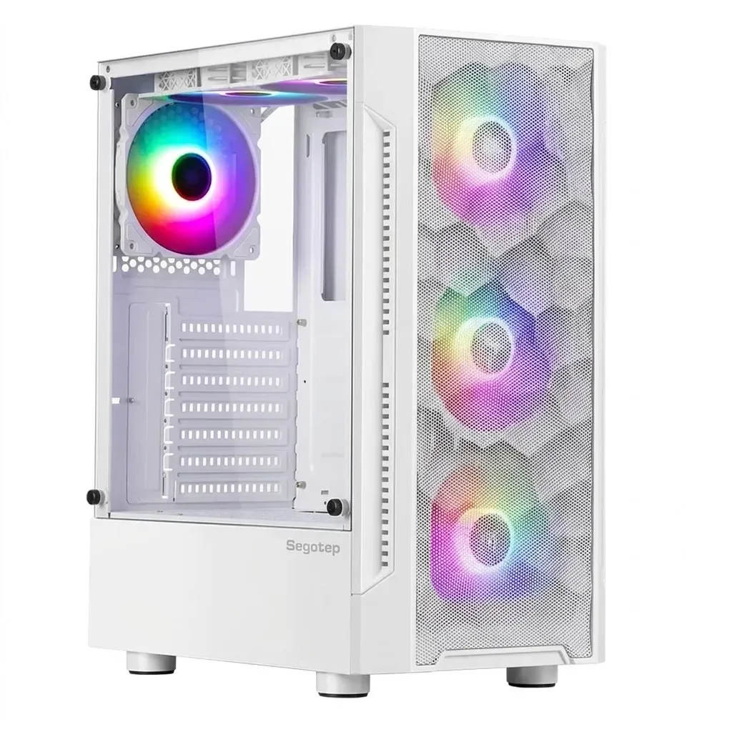Case Segotep Flexi 1 Blanco | ATX / M-ATX / ITX | Vista de Cristal | SIN VENTILADORES