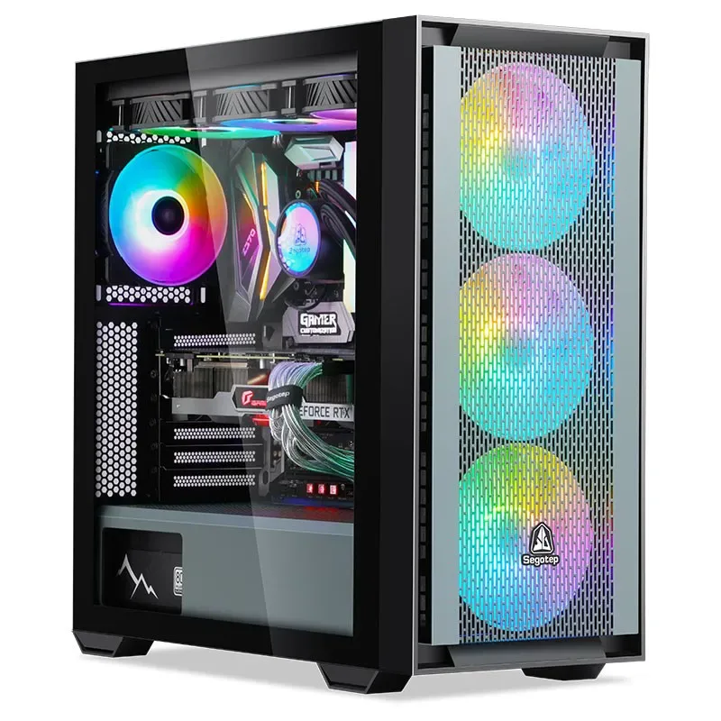 Case Segotep Gank 360 Negro | E-ATX / ATX / M-ATX / ITX | SIN Ventiladores